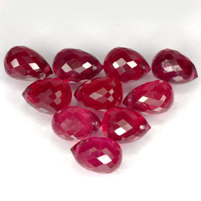 Pedras preciosas de rubi vermelho natural de  ct, briolete, VS-SI
