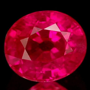 Rubi vermelho natural 1,39ct, corte oval, VS