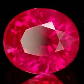 Rubi vermelho natural 1,39ct, corte oval, VS