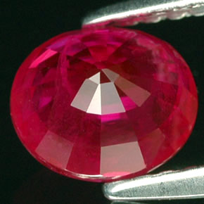 Rubi vermelho natural 1,39ct, corte oval, VS