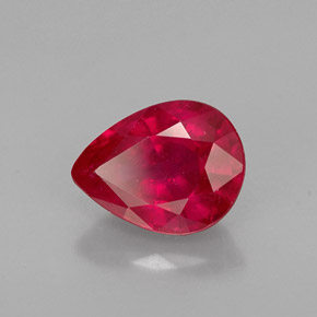 Rubi vermelho natural 1,43ct, formato de pêra, VS-SI
