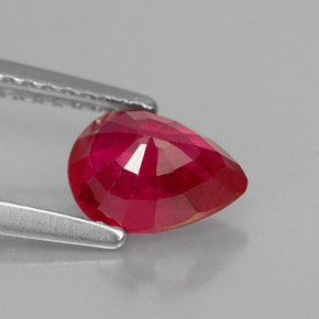 Rubi vermelho natural 1,43ct, formato de pêra, VS-SI