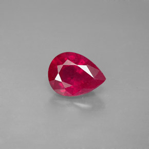 Rubi vermelho natural 1,49ct, formato de pêra, VS-SI