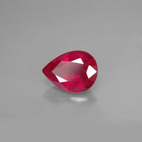 Rubi vermelho natural 1,49ct, formato de pêra, VS-SI