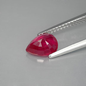 Rubi vermelho natural 1,49ct, formato de pêra, VS-SI