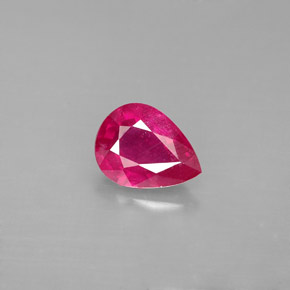 Rubi vermelho natural 1,45ct, formato de pêra, VS-SI