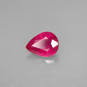 Rubi vermelho natural 1,45ct, formato de pêra, VS-SI