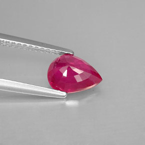 Rubi vermelho natural 1,45ct, formato de pêra, VS-SI