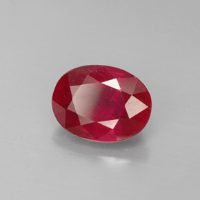 Rubi vermelho natural 1,82ct, corte oval, SI
