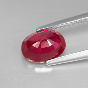 Rubi vermelho natural 1,82ct, corte oval, SI