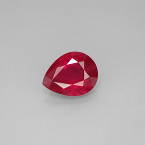 Rubi vermelho natural 1,96ct, formato de pêra, VS-SI