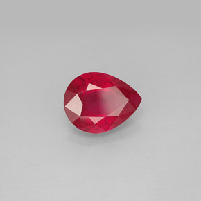 Rubi vermelho natural 1,96ct, formato de pêra, VS-SI