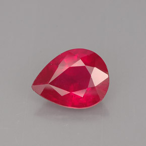 Rubi vermelho natural 1,91ct, formato de pêra, VS-SI