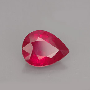 Rubi vermelho natural 1,91ct, formato de pêra, VS-SI
