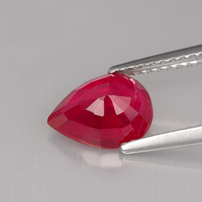 Rubi vermelho natural 1,91ct, formato de pêra, VS-SI