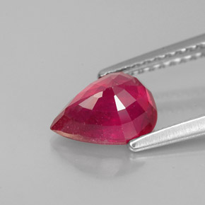Rubi vermelho natural 1,66ct, formato de pêra, VS-SI