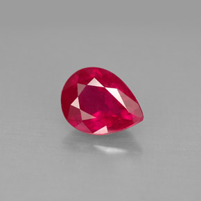 Rubi vermelho natural 1,48ct, formato de pêra, VS-SI