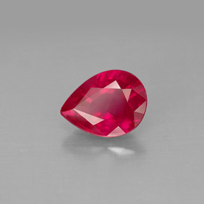 Rubi vermelho natural 1,48ct, formato de pêra, VS-SI