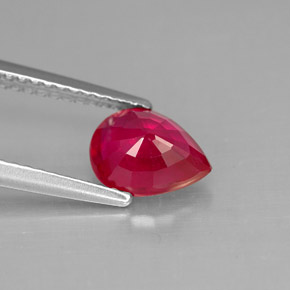 Rubi vermelho natural 1,48ct, formato de pêra, VS-SI