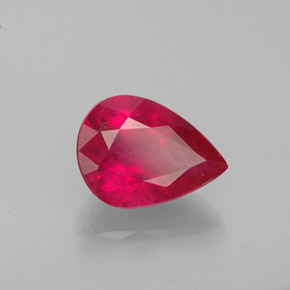 Rubi vermelho natural 1,47ct, formato de pêra, VS-SI