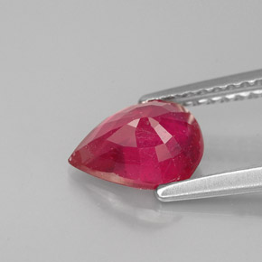 Rubi vermelho natural 1,47ct, formato de pêra, VS-SI