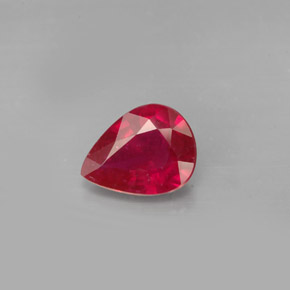 Rubi vermelho natural 1,64ct, formato de pêra, VS-SI