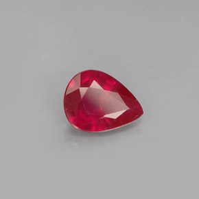 Rubi vermelho natural 1,64ct, formato de pêra, VS-SI