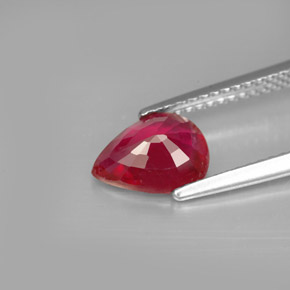 Rubi vermelho natural 1,64ct, formato de pêra, VS-SI