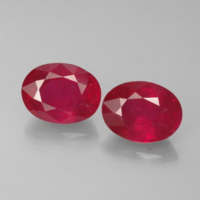 Pedras preciosas de rubi vermelho natural de  ct, corte oval, VS-SI
