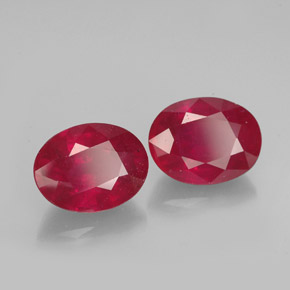 Pedras preciosas de rubi vermelho natural de  ct, corte oval, VS-SI