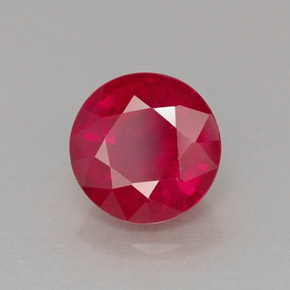 Rubi vermelho natural 2,07ct, corte redondo, VS-SI