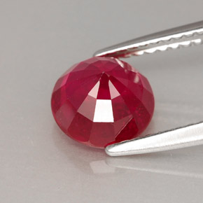 Rubi vermelho natural 2,07ct, corte redondo, VS-SI