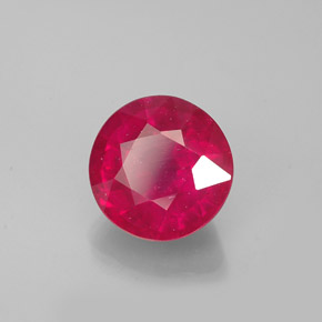 Rubi vermelho natural 1,85ct, corte redondo, VS-SI