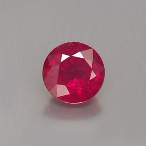 Rubi vermelho natural 1,90ct, corte redondo, VS-SI