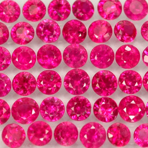 Pedras preciosas de rubi vermelho natural de  ct, corte redondo, VS-SI