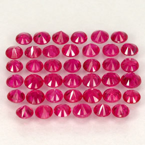Pedras preciosas de rubi vermelho natural de  ct, corte redondo, VS-SI