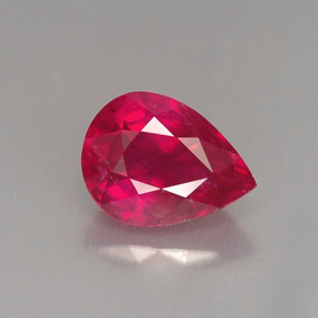 Rubi vermelho natural 1,61ct, formato de pêra, VS-SI