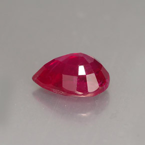 Rubi vermelho natural 1,61ct, formato de pêra, VS-SI