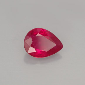 Rubi vermelho natural 1,53ct, formato de pêra, VS-SI