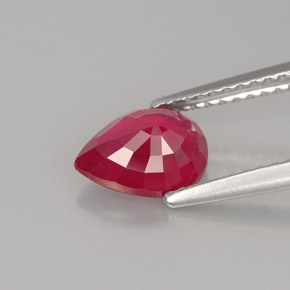 Rubi vermelho natural 1,53ct, formato de pêra, VS-SI