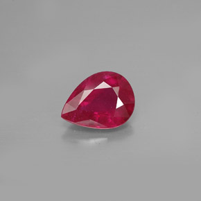 Rubi vermelho natural 1,39ct, formato de pêra, VS-SI