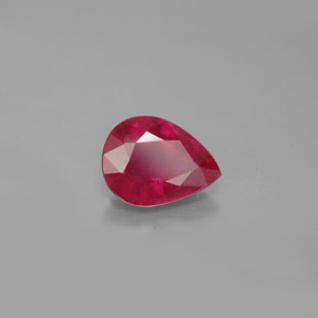 Rubi vermelho natural 1,39ct, formato de pêra, VS-SI