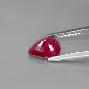 Rubi vermelho natural 1,39ct, formato de pêra, VS-SI