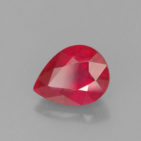 Rubi vermelho natural 1,62ct, formato de pêra, VS-SI