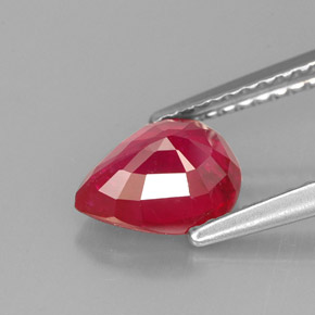Rubi vermelho natural 1,62ct, formato de pêra, VS-SI