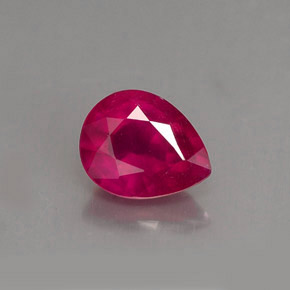 Rubi vermelho natural 1,61ct, formato de pêra, VS-SI