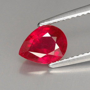 Rubi vermelho natural 1,51ct, formato de pêra, VS-SI