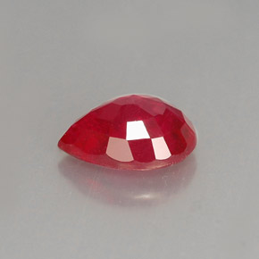 Rubi vermelho natural 1,51ct, formato de pêra, VS-SI