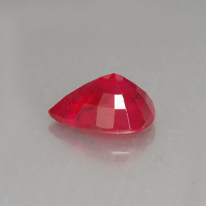 Rubi vermelho natural 1,37ct, formato de pêra, VS-SI