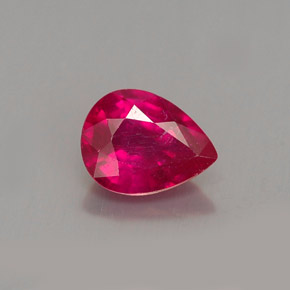 Rubi vermelho natural 1,31ct, formato de pêra, VS-SI
